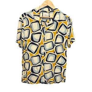 Denim & Flower Ricky Singh Mens Shirt M Retro Mod Print Preppy Office‎ Travel